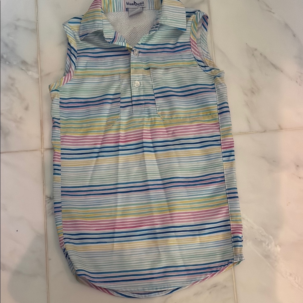 Girls Striped Sleeveless Dress Multicolor